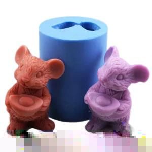 R0774 Year Animal Mouse Candle Silicone Mold
