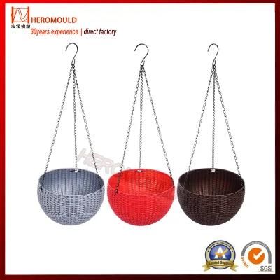 Plastic Injection Moulds Plastic Round Hanging Rattan Flowerpot Injection Mould Plastic ...