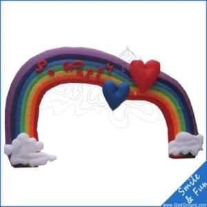 High Quality Rainbow Colorful Inflatable Large Arch for Advertising