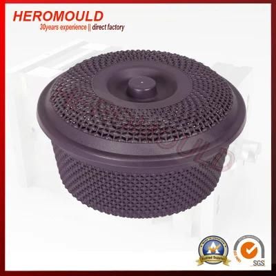 Plastic Round Basket Mould with Cover with Pearl Chain Design From Heromould