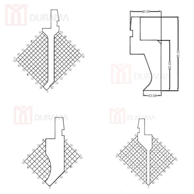 Top Gooseneck Punch, Top Tooling, Top Punch, Upper Tooling, Square Die, Square Multi-V Moulds for Press Brake