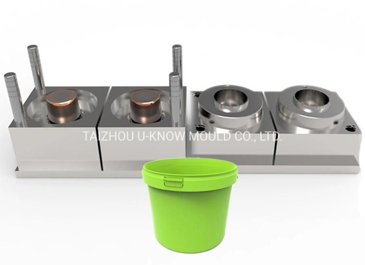 2 Cavity Painting Pail Injection Mould Plastic Bucket Mold