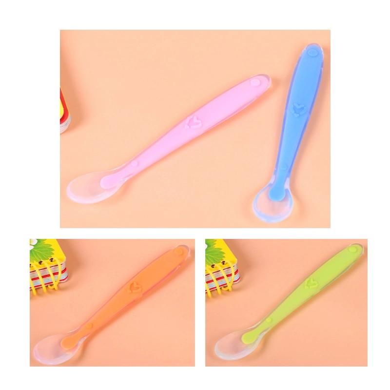 Reusable Baby Spoon Multi Color BPA Free Flexible Silicone Spoon