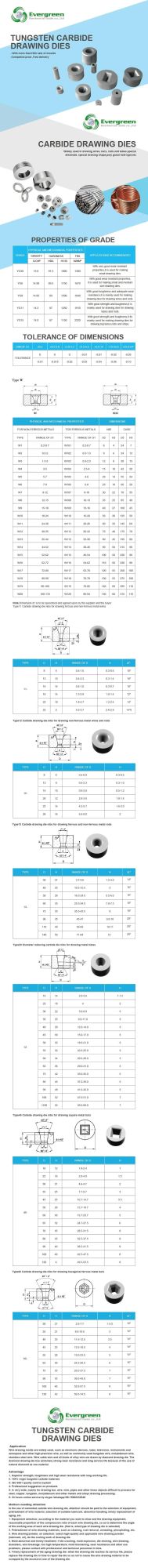 Eg06 Long Working Life Tungsten Carbide Drawing Dies for PC Wire