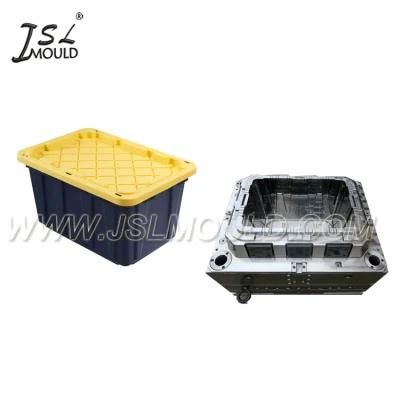 Injection Mould for Plastic Storage Container with Hinged Lid