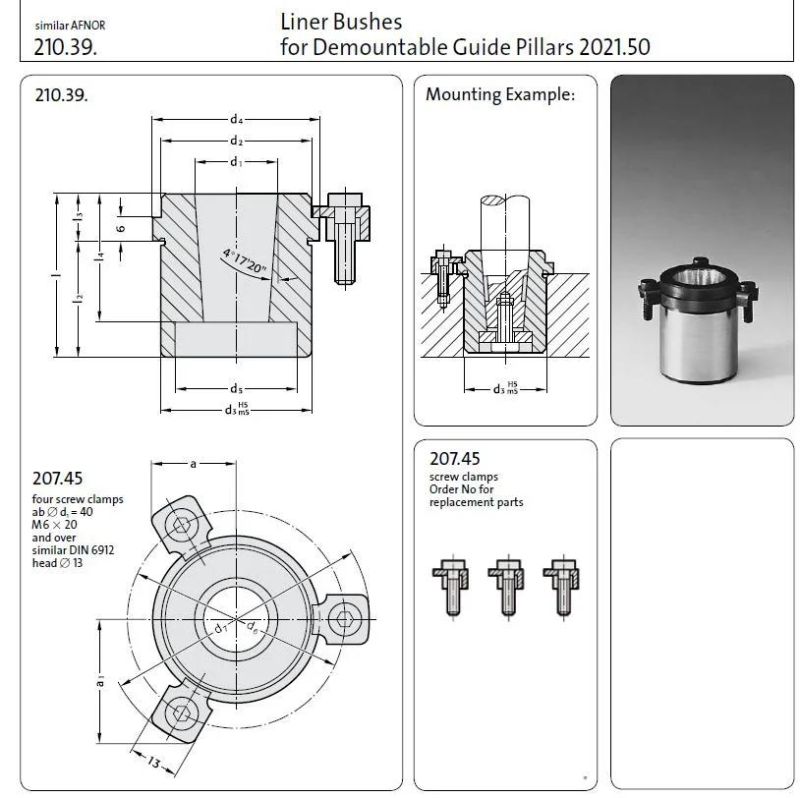 Injection Mold Parts Fibro Guide Pin Bushing Bearings Parts Glide Bushing