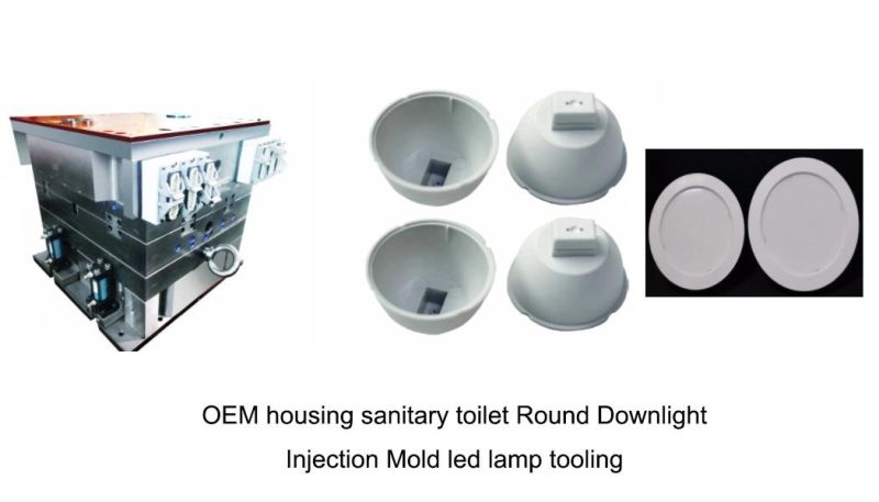 OEM Injection Tooling of Plastic PC Housing for Round Downlight