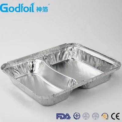 Ce ISO Certification Aluminum Foil Container Mould 2compartment for Daily Use