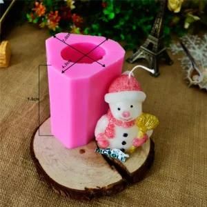 Lz0017 Christmas Snowman Candle Mold Heavy Duty Handmade Silicone