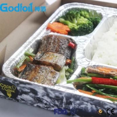 4 Compartment Aluminum Foil Food Lunch Box Mould