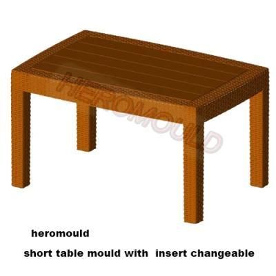 Plastic Injection Moulds Wooden Look Plastic Square Rattan Short Table Mould Plastic Table ...