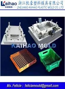 Double Color Plastic Vegetable&Fruit Turnover Box Crate Mould with Hot Runner