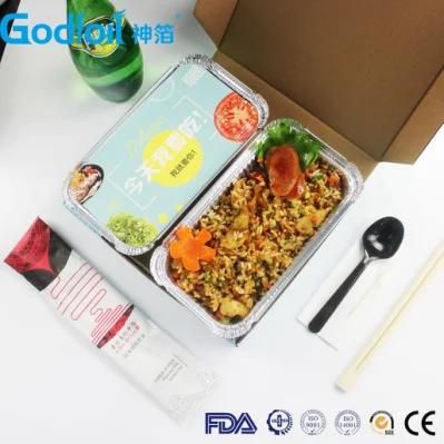 Environmentally Aluminum Foil Container Aluminum Foil Disposable Lunch Boxes 660ml No. 6A