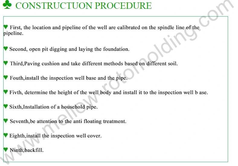 Rotomolding Plastic Inspection Well Chamber Channel Industrial Three Links Piping