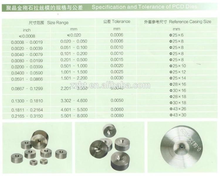 PCD Carbide Die for Drawing Ferrous Metal Wires