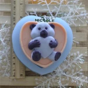 R1503 Cartoon Bear Heart Shape Soap Making Silicone Mold
