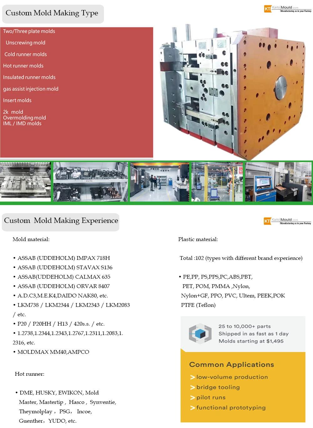 Customized Automotive Household Appliance Mould Tooling Plastic Injection Mold