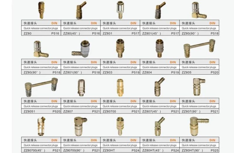 Quick Release Connector Plugs for Plastic Injeciton Mold DIN Standard Cooling Elements Series