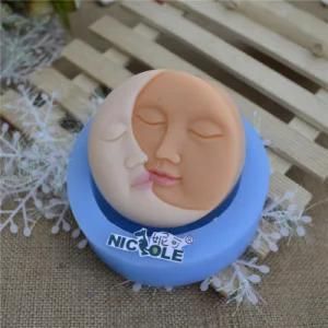 R1605 Hot Sale Round Shape Moon Kiss Face Silicone Soap Molds