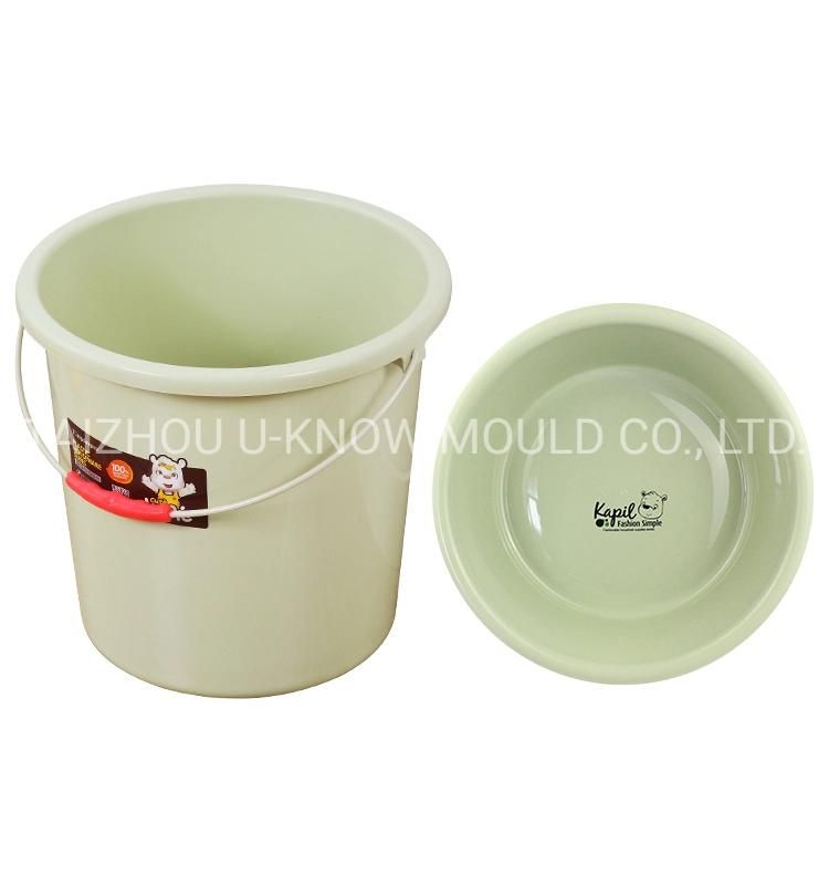 Plastic Household Bucket Injection Mould with Anti Slip Handle Bucket Mold