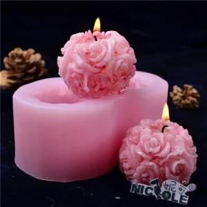 Lz0002 Nicole Rose Ball Two Cvities Silicon Candle Mould