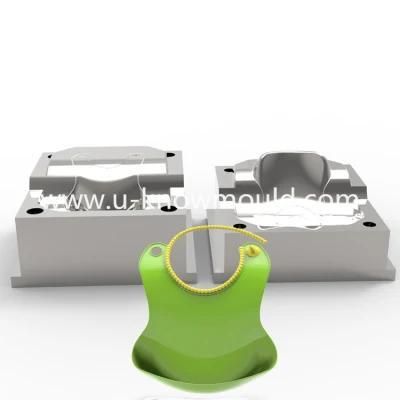 Waterproof Silicone Baby Bib Mould Plastic Food Catcher Pocket Mold