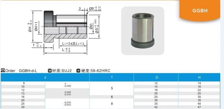 Ggbh JIS Standard Mould Parts Tooling Guide Bush Die Casting