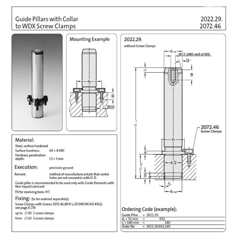 Guide Pin Code Fibro Standard Guide Post for Die Casting