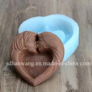 R1030 Valentines Lover Kiss Heart Shape Handmade Custom DIY Silicone Molds for Soap, ...