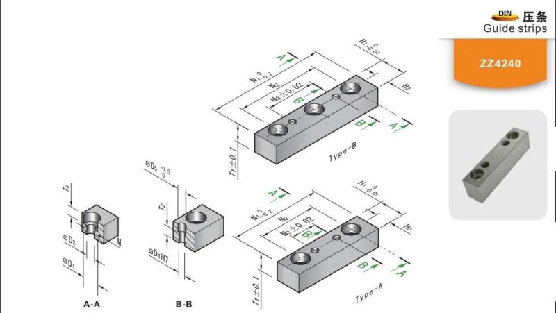 Zz4240 DIN Standard Plastic Injection Molding Parts Guide Strips