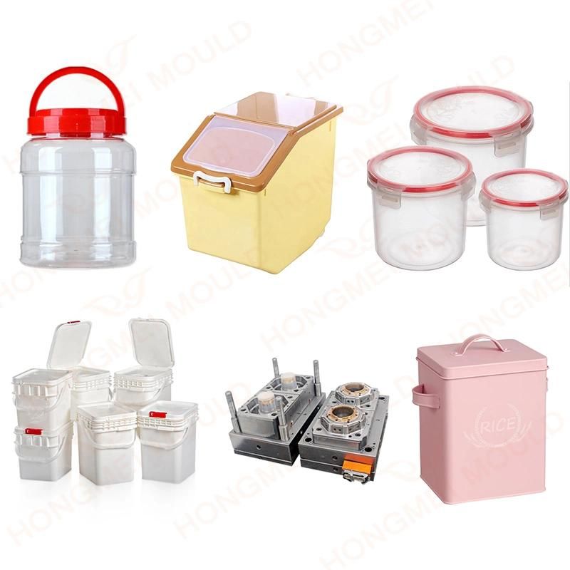 Long Service Life Factory Directly Sale Plastic Injection Mold for Canister, Food Plastic Storage Tank Mold, Plastic Cap Mould From Hongmei Mould