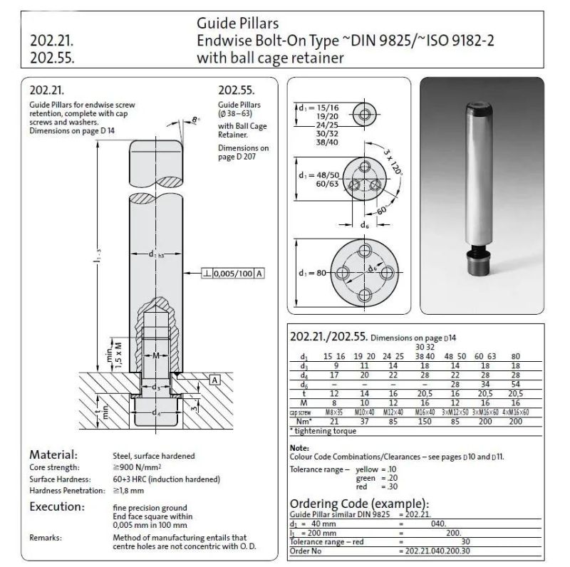 Guide Pins and Bushings Ejector Guide Pin Fibro Guide Pillar Set