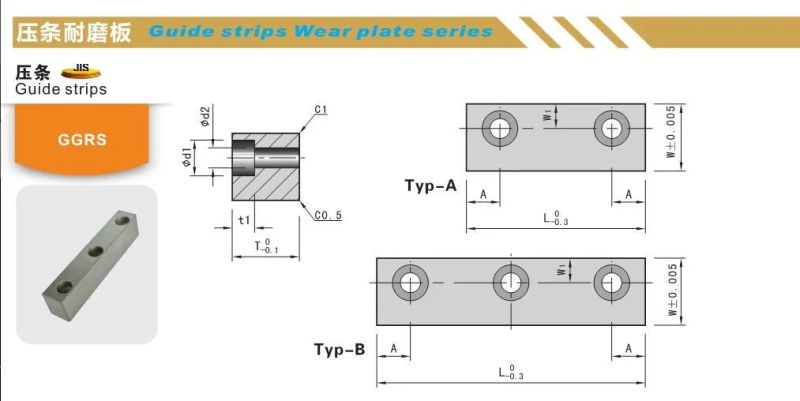 Ggrs JIS Standard Plastic Injection Molding Parts Guide Strips