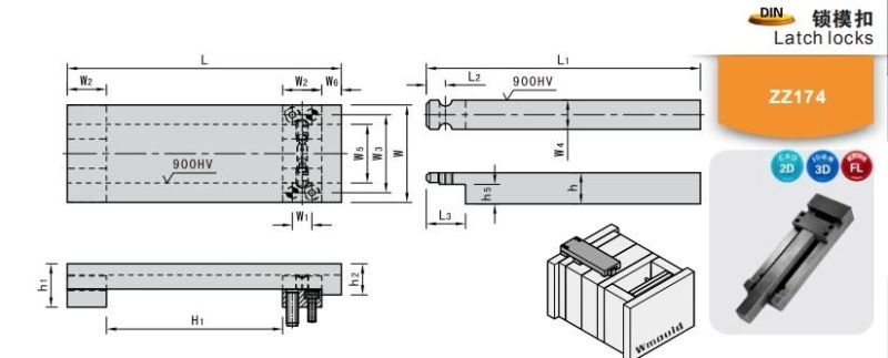 Wmould Zz174 Latch Lock for Injection Mould