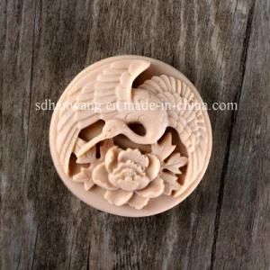 R1702 Round Shape Chinese Culture Phoenix Silicone Soap Mould