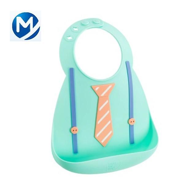 OEM Design Lovely Color Printing Plastic Silicone Baby Bib Rubber Parts