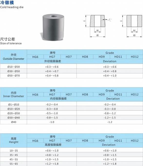 High Precision Tungsten Carbide Cold Heading Dies