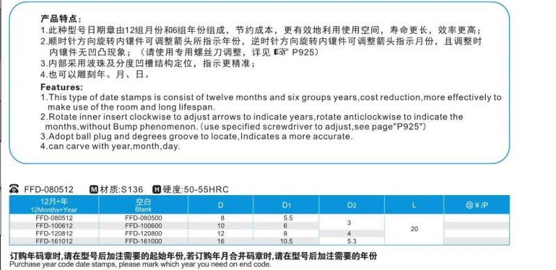 Ffd Plastic Molding Parts Date Stamps