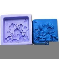 R0986 Rabbit Shape Handmade Silicone Soap Molds for Easter Day Gift