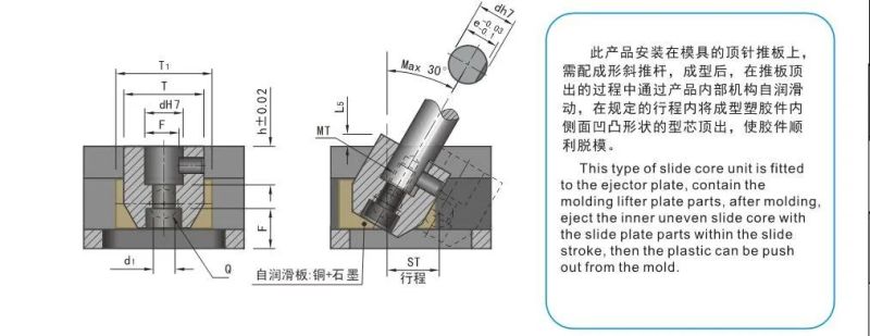 Dtk Slide Core Units of Plastic Injection Mould Die&Mold Tool Moulding