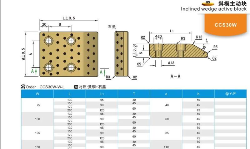 CCS30W Mould Components Inclined Wedge Active Block