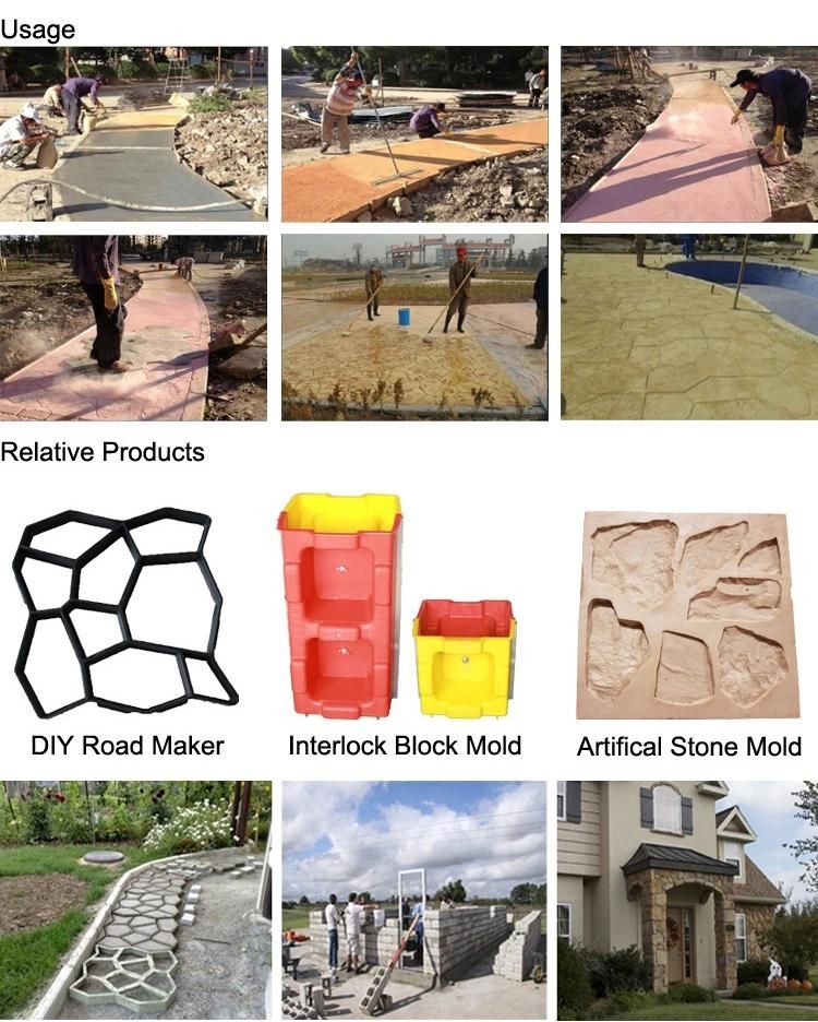 Random Rubber Concrete Pavement Stamp Mat Roller Moulds