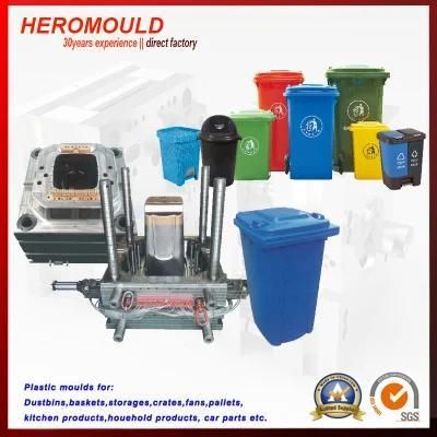 Plastic Injection Mold Plastic Outdoor Dustbin Mould Plastic Wheeled Dustbin Mould Plastic ...