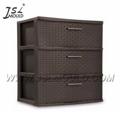 Injection Plastic Rattan Design 4 Drawers Cabinet Mould