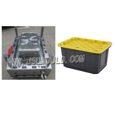 Injection Mould for Plastic Tote Box with Hinged Lid