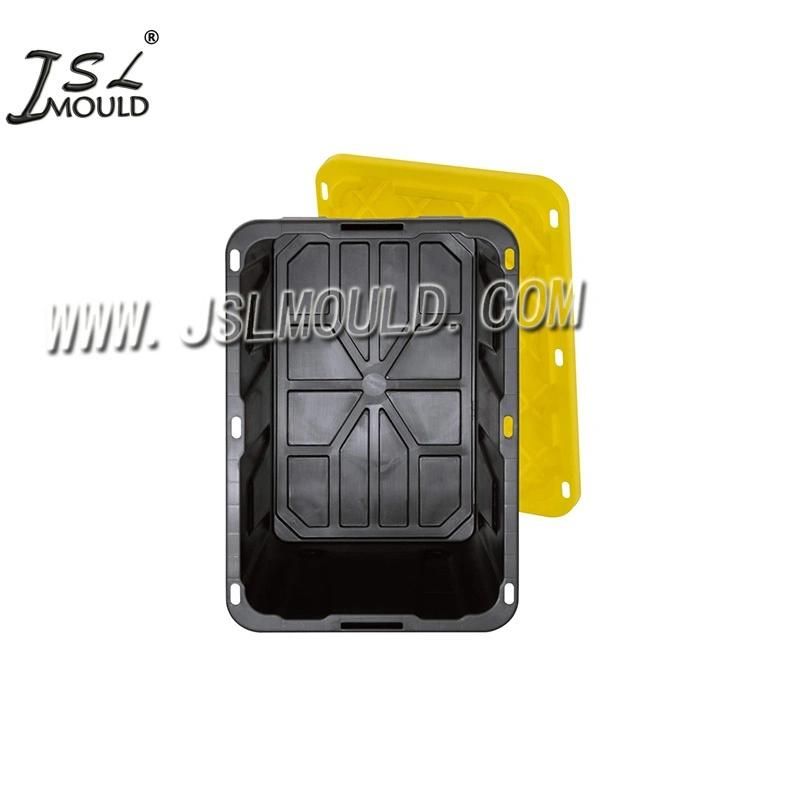 Injection Mould for Plastic Tote Box with Hinged Lid