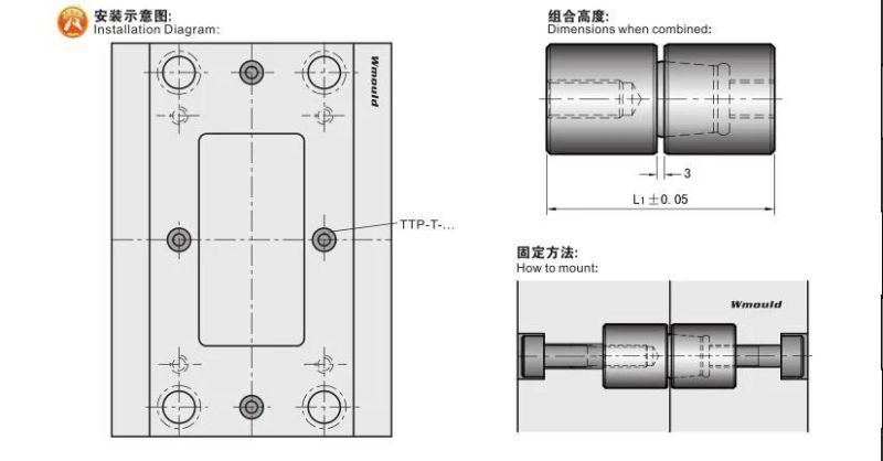 Ttp-T Plastic Injection Mould Parts Square Interlocks