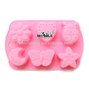 6 Insects and Moon Mold Nicole Silicone Cake Baking Molds Tray Cheap Animal Silicone Molds ...