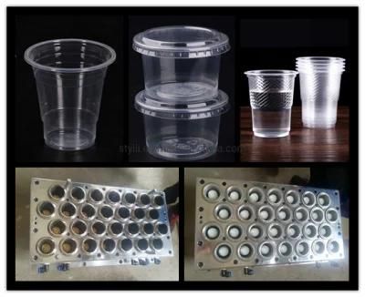 Different Shape Drink Cup Glass Mould, Disposable Plastic Cup Mold with Forming Cutting ...