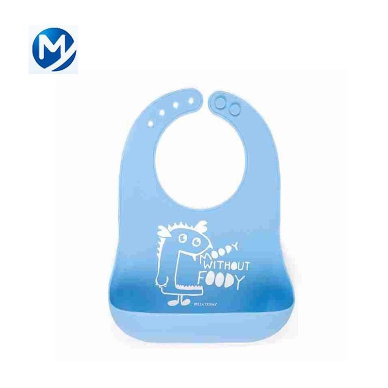 OEM Design Lovely Color Printing Plastic Silicone Baby Bib Rubber Parts